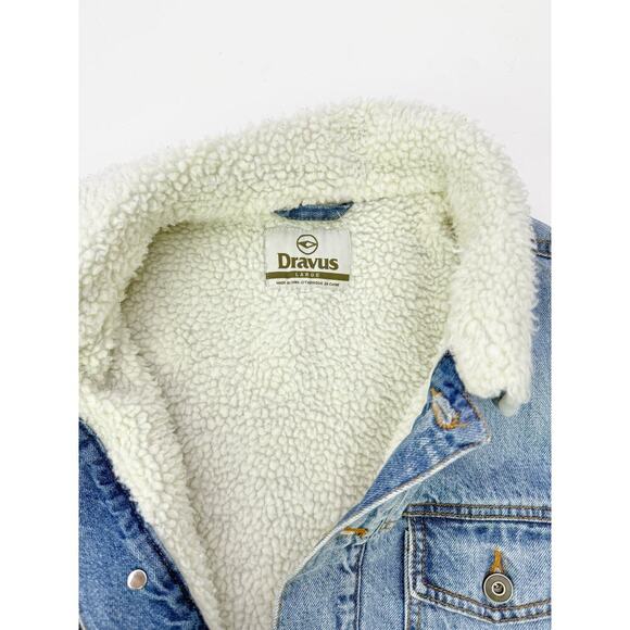 Dravus lightwash oversized sherpa denim jacket - size large - Picture 6 of 7